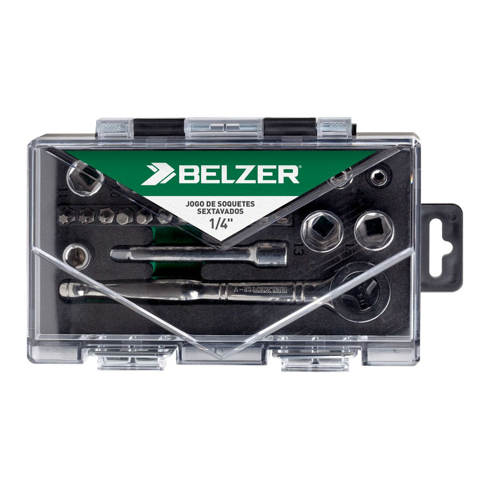 Jogo De Soquete 1/4 Belzer Jogo de Soquete Sextavado 1/4" Belzer 234410ibj - ANT Ferramentas